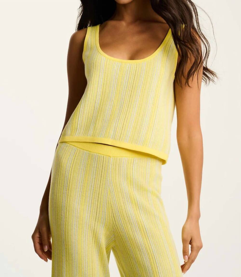 NEW LISA TODD sun kissed tank top in butter combo